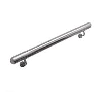Metal Stair Handrail - 1-6 FT Industrial Style Wall Handrails for Indoor/Outdoor Use Safety Handles with Wall Hanging Brackets Durable Silver Step Railings