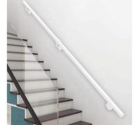 Metal Stair Handrail, Round Pipe Stair Railing for Indoor/Outdoor Steps, Wall Mount Support Hand Rails, Safety Grab Bar, 5ft