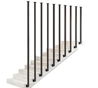 Metal Stair il L-Shaped Ceiling-Mounted Iron Railing Non-Slip Safety Support Handle Black Wrought Iron Sturdy Staircase Guardrail for Home & Outdoor Use