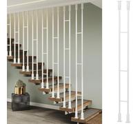 Metal Stair ils with Square Pillars 6.1ft (H185cm) for Indoor & Outdoor Staircases and Balconies Stylish Home Decoration and Safety Solution