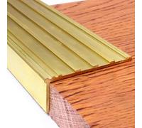 Metal Stair Nosing Edge Trim Nose Molding, Brass Stair Edge Protector Wall Corner Trim Moulding, Wood/Tile Staircase Step Threshold Strip(49x19mm(1 7/8" x3/4"))