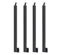 Metal Stair Post,Square Stair Baluster Posts With Flat & Adjustable 270° Angle Bracket,Railing Spindles Decorative Railing Posts Kits for Stairs Porch Handrails(Size:4 Pack-100cm,Color:Black)