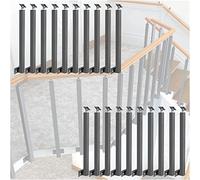 Metal Stair Railing Balusters - 20 Pack Black Square Spindles for Indoor Deck & Porch Side Mount with Screws Kit - Durable and Stylish Design