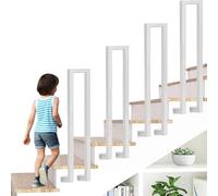 Metal Stair Railing for Indoor UShaped Stairs 90cm White SideMount Handrail for Attic or Veranda Complete with ScrewsDurable & Stylish Safety Solution