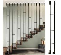Metal Stair Railing Kit Indoor Wrought Iron Balusters Square Balustrade for Attic Stairs Veal Replacement Railing Posts for Enhanced Safe & Sle