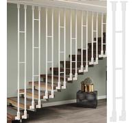 Metal Stair Railing Kit Iron Balusters for Indoor Stairs Square Balustrade for Attic Veal Replacement Railing Columns & Slish Design