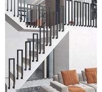 Metal Stair Railing - U/M Shaped Stairs Handrail, Side Mount Non-Slip Transitional Handrail, Disabled Indoor and Outdoor Safety Fence, Loft Hallway Step Railing Kit(Black-M,75CM)