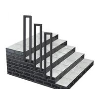 Metal Stair Railing U-Shaped Transition il Safety Support Bar for Seniors Ideal for Terrace Garden Attic Hallway Villa Hotel (Black 95cm)