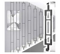 Metal Stair Spindles, Stair Rail Kit L Shaped Iron Baluster 180 Degree Adjustable Bracket Multicolor Multiple Sizes(Black,High 34in/86cm)