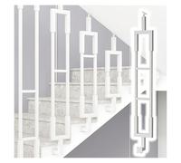 Metal Stair Spindles, Stair Rail Kit L Shaped Iron Baluster 180 Degree Adjustable Bracket Multicolor Multiple Sizes(White,High 28in/71cm)