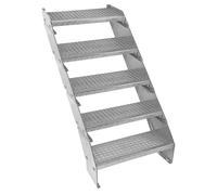 MonsterShop Height Adjustable Metal Staircase 5 Steps - 600mm Wide