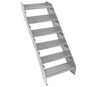 MonsterShop Height Adjustable Metal Staircase 6 Steps - 600mm Wide