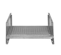 Metal Staircase Additional 1 Step Adjustable Height 60cm / 600mm Wide Galvanised Steel Silver Steps Weatherproof Grate Outdoor Garden Patio Modular Stairs 5mm Rod Thickness FREE Fixing Kit Silver