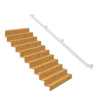 Metal Stairs Banister Handrail, Non Slip Square Stair Railings Support Rod, Iron Hand Railing with Bracket Stair Grab Bar Kit, Staircase Handrails for Deck Porch Stairs(6ft/180cm)