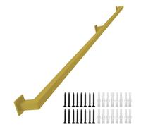 Metal Stairs Handrail - Complete Kit. 30cm-600cm Handrails for Stairs for Indoor Outdoor, Wall Mounted Non-Slip Industrial Iron Pipe Hand Rail, Gold Stair Rail Kit(11ft/3.3m)