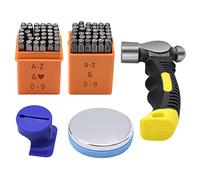 Metal Stamping Kit, 74 Pcs 0.3cm Art Font Uppercase and Punch and Number Punch Set, Metal Stamping Jig