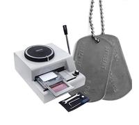 Metal Stamping Machine for DIY Dog Tags, Stainless Steel Code ID Card Tag Printer, Manual Military Stamping Tool for Custom Nameplate and Pet Identification