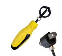 Metal Stamping Tools, Steel Stamp Holder with Safety Grip, Sturdy Leather Puncher, Secure Marking Punch with Yellow Rubber Handle for Crafting, Engraving