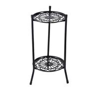 Metal Stand - 2 Tier Wrought Iron Corner Display Stand | Tall Sturdy Flower Pot Holder Shelf for Indoor Outdoor Garden Balcony Office Decoration