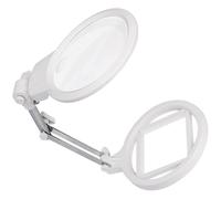 Metal Stand Magnifier Lamp with Light, Foldable Desktop 2.5x 5x