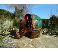 Metal Standing Bronze Elephant Tea Light Candle Holder