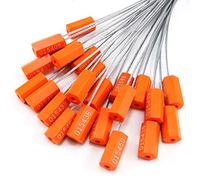 Metal Steel Cable Cable Ties, Tamper Seal Numbered Security TagTies Pulltight Padlock Length300mm11.8in Multi 50-1000pcs(Orange,500pcs)