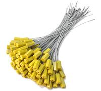 Metal Steel Cable Cable Ties, Tamper Seal Numbered Security TagTies Pulltight Padlock Length300mm11.8in Multi 50-1000pcs(Yellow,100pcs)