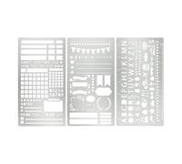Metal Stencil Set for Journaling and Planning with Reusable Alphabet Templates (White, 18x10cm)