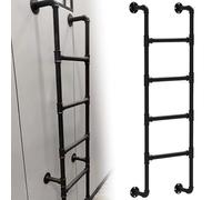 Metal Step Ladder - Heavy Duty Wrought Iron, Wall Mounted, 3-8 Rung Design for Basement Egress and Emergency Fire Escape Safety