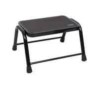 Metal Step Stool - 150kg - Black - 1x Small Portable Outdoor Indoor Work Home Foot Ladder Platform for Caravan, Kitchen, Camping, Campervan, Van, Motorhome - by Harbour Housewares