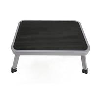 Metal Step Stool,Portable Foot Stool with Reflective Handle,Folding Step Stool Lightweight Heavy Duty Sturdy Alloy Thick Rubber Feet Handle 1 Step Ladder Stool for Kids Adults