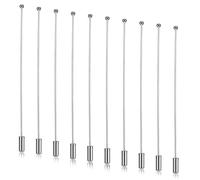 Metal Stick Pin, 10PCS Brooch Safety Hat Pins Suit Lapel Pin Long Needle Pins with Stopper DIY Accessories for Men Women Suit Tie Hat Scarf Accessories