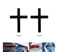 Metal Sticker with Jesus Christ on The Cross, Alloy 3D Individual Car Cross Badge Stickers, Self Adhesive Scratch Covering Auto Emblem Decal for Trunk Tailgate Side Fender(Black*2)