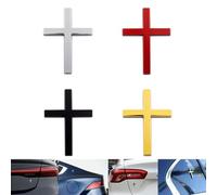 Metal Sticker with Jesus Christ on The Cross, Alloy 3D Individual Car Cross Badge Stickers, Self Adhesive Scratch Covering Auto Emblem Decal for Trunk Tailgate Side Fender(4pcs)
