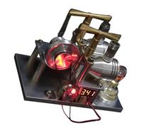Metal Stirling Engine Demonstrator with 5W LED Bulb Heat to Electricity Energy Conversion Experiments Metal Stirling Engine