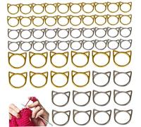 Metal Stitch Markers, 60PCS Cute Cat Stitch Markers, Reusable Gold and Silver Crochet Locking Mark for Knitting Sewing Tools