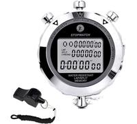 Metal Stop Watch 100 Lap Memory 0.01second Timing Stopwatches Timer with Countdown Alarm Clock for Sports Coach Running