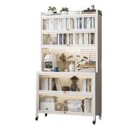 Metal Storage Cabinet with Flip Doors - Rolling Steel Kitchen Hutch Anti-Tip Design for Home & Office nization Versatile Pantry Storage Solutions