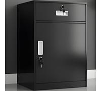 Metal Storage Cabinet with Lock and 1 Drawer, Adjustable Shelf, Under Desk File Cabinet for Office or Garage
