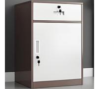 Metal Storage Cabinet with Lock and 1 Drawer, Adjustable Shelf, Under Desk File Cabinet for Office or Garage
