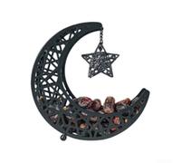 Metal Storage Container with Moon Shape Contour Designed for Consistent Performance and Harmonious Visual Blending in Homes (Black 16 * 6 * 18cm)