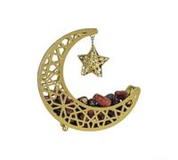 Metal Storage Container with Moon Shape Contour Designed for Consistent Performance and Harmonious Visual Blending in Homes (Gold color 16 * 6 * 18cm)