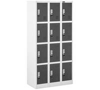 Metal Storage Locker 12 Compartments Grey - Storage Lockers for Staff by Fromm & Starck Dark grey,Grey