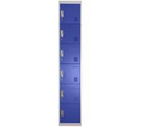Metal Storage Lockers, Blue & Grey Steel Lockable Unit, Staff Gym School Changing 1800mm H*380mm W*450mm(6 Door,Navy Blue)