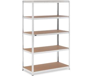 Metal Storage Rack 120 x 60 x 200 cm for 5 x 150 kg Grey - Storage Shelves by MSW Grey