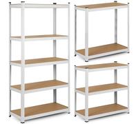 Humberg 4847 Heavy Duty Shelving Unit with 5 Shelves MDF 180 x 90 x 40 cm White 40 x 90 x 180