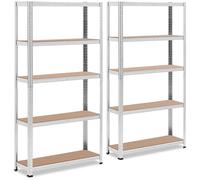 Metal Storage Rack 90 x 30 x 180 cm for 5 x 175 kg 2 pcs. - Storage Shelves by MSW Grey