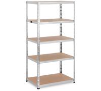 Metal Storage Rack 90 x 60 x 180 cm for 5 x 175 kg Grey - Storage Shelves by MSW Grey