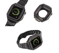 Metal strap+Case Compatible with Apple Watch band 8 7 45mm Stainless steel modified one-piece band For iWatch 6 5 4 SE 44mm Protective Cover