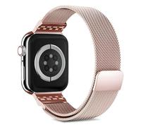 Metal Strap Compatible with Apple Watch Straps 41mm 40mm 38mm for Women, Stainless Steel Milanese Loop Magnetic Adjustable Replacement Band for iWatch Series 10 9 8 7 6 5 4 3 2 1 SE Rosepink